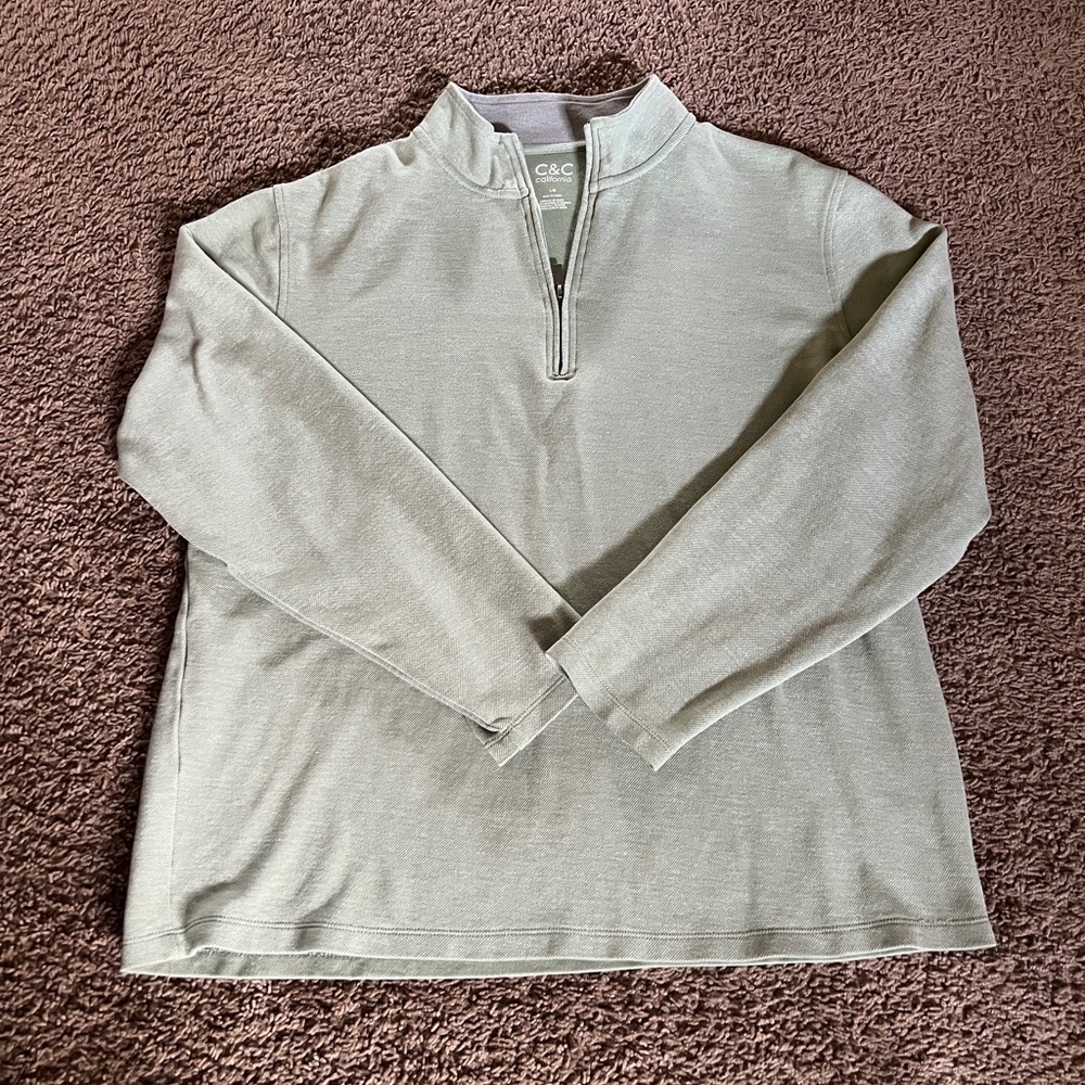 Men’s C&C California quarter zip light green